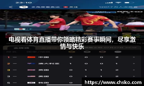 电视看体育直播带你领略精彩赛事瞬间，尽享激情与快乐